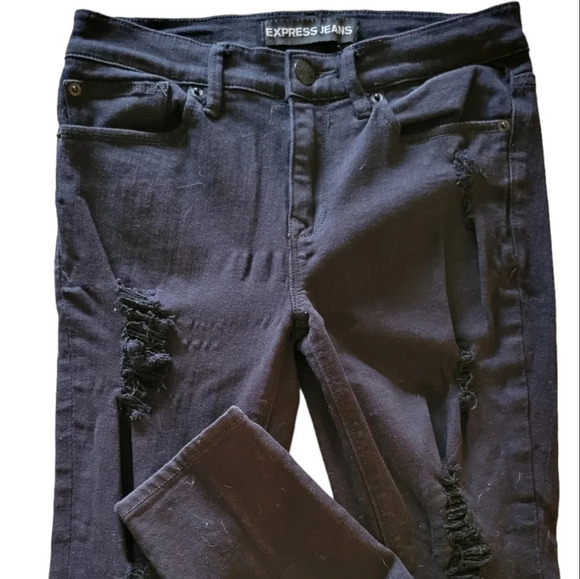 EXPRESS Mid-Rise Distressed Jegging - Picture 1 of 8